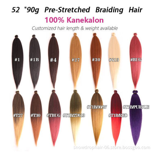 Juliana Wholesale Free Sample Synthetic Private Label Bulk Pre-Stretched Stretched Braiding Hair Pre Stretch